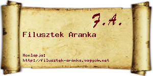 Filusztek Aranka névjegykártya